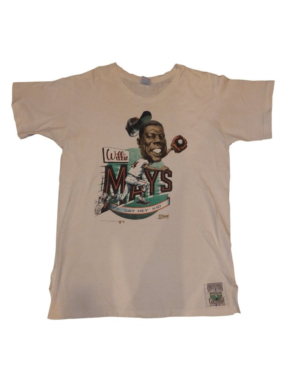 Vintage 1990 Willie Mays Giants The Say Hey Kid Salem Sportswear T-Shirt Mens XL